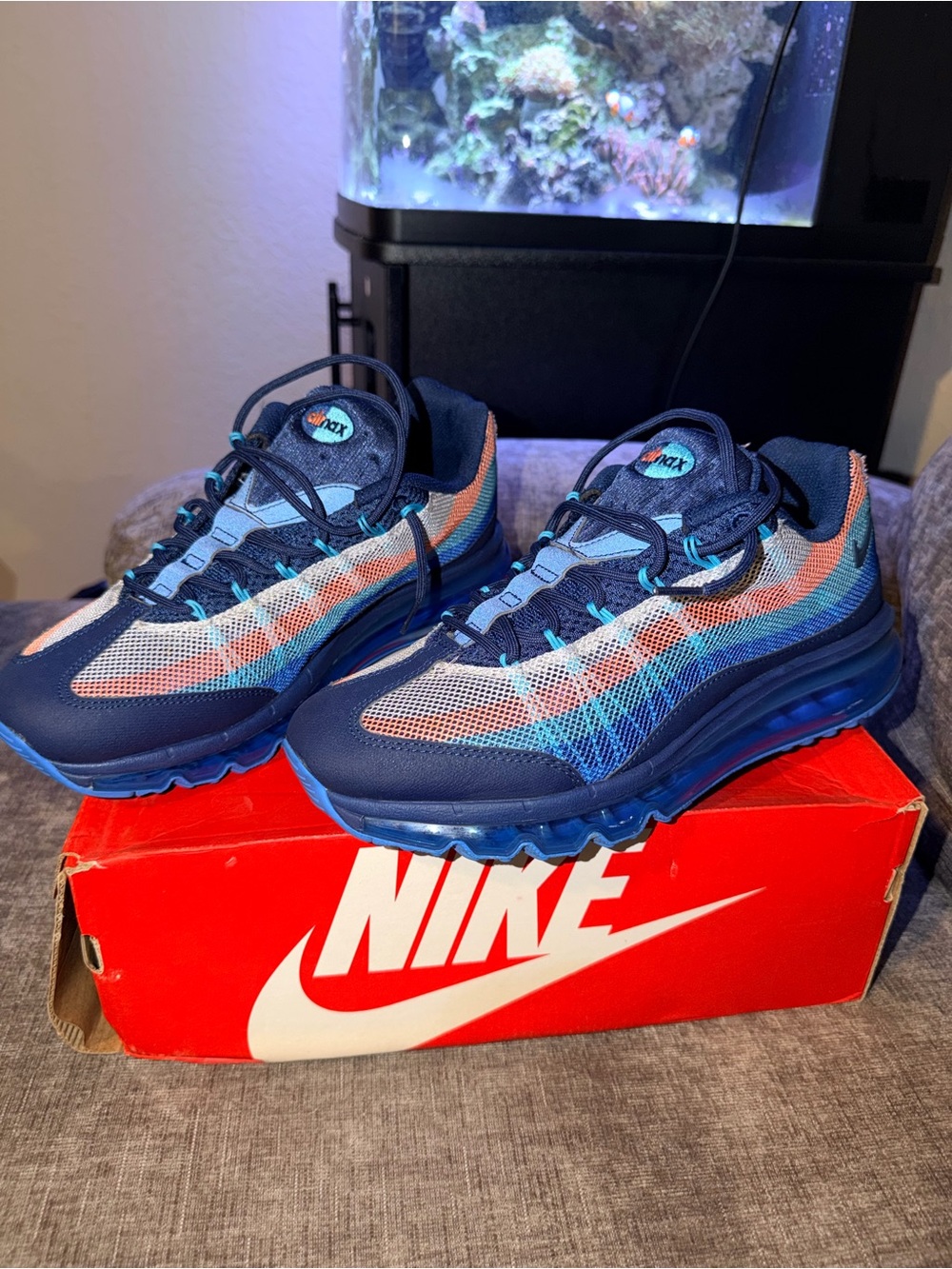 Nike Air Max 95 2013 Dynamic Flywire Blue Atomic Pink Size 8.5